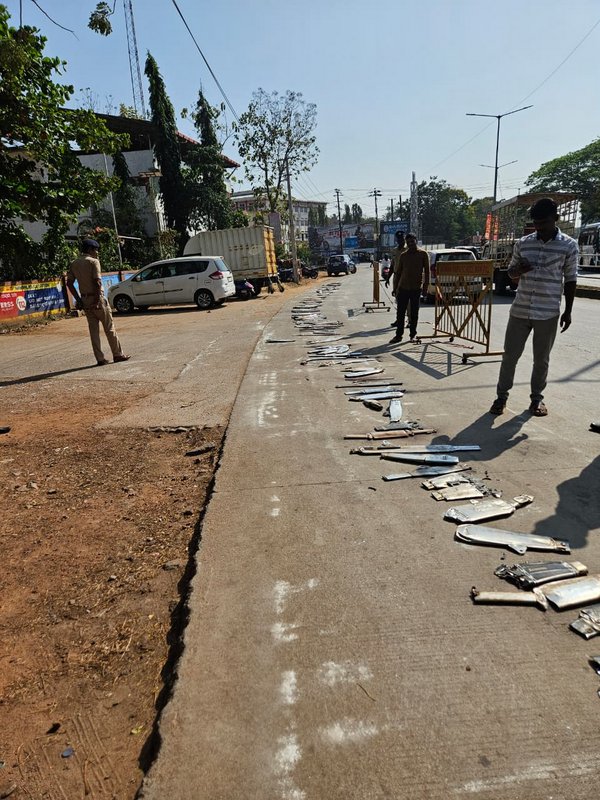 Manipal police action against raucous silencers destroyed by bulldozers Manipal police action against raucous silencers destroyed by bulldozers